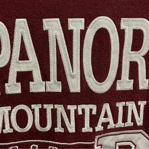 Champion Burgundy Panorama Mountain Resort Varsity Crewneck Sweatshirt Men M - Picture 8 of 12